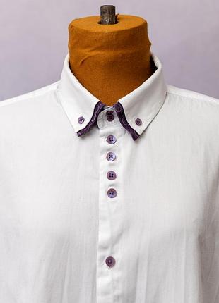 Мужская хлопковая рубашка с цветным акцентом на воротнике ✂️joe browns, uk, made in india 📍размер u9 l, u9/us 42/44, eu 107/112 2
