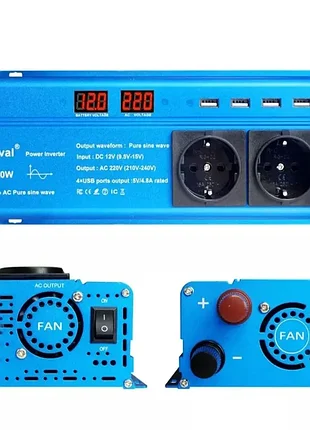 Инвертор преобразователь напряжения foval 3000w чистый синус 2