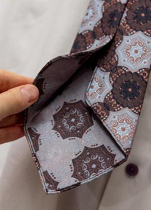Гобеленовый, краткий галстук с узором "арабески" ✂️phoenix, trevira, made in austria 📍размер 134 см 7