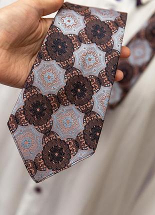 Гобеленовый, краткий галстук с узором "арабески" ✂️phoenix, trevira, made in austria 📍размер 134 см 2