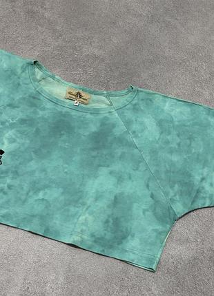 Вінтажна укорочена футболка uncle sam acid wash з трайбл принтом / crop top 3