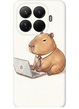 Чехол силиконовый на телефон xiaomi 15t pro 5g funny capybara ceo working "6777u-4097-58250"