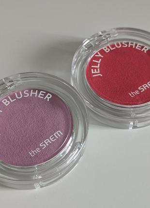 Корейские румяна the saem jelly blusher milky mauve, scarlet pink 2