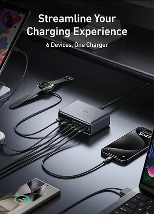 Зарядное устройство anker prime charger 6 ports gan 200w 5