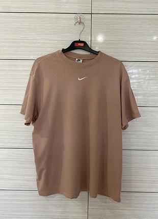 Чоловіча nike mini swoosh oversize loose fit футболка xl пудрова оригінал