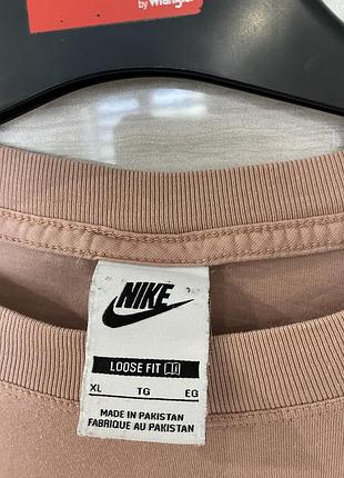 Чоловіча nike mini swoosh oversize loose fit футболка xl пудрова оригінал 2