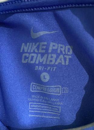 Nike pro combat dri-fit compression лонгслів компресійний синій l оригінал 4