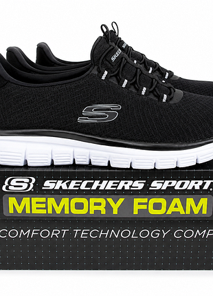 Мужские кроссовки skechers skechers burns 2.0 sneaker черные текстильные легкие р. 41 (26 см) 2