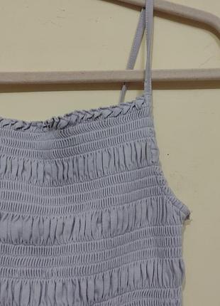 Майка резинка на тонких лямках бузкового кольору h&amp;m 4