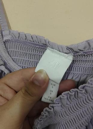 Майка резинка на тонких лямках бузкового кольору h&amp;m 3