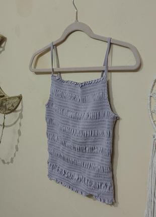 Майка резинка на тонких лямках бузкового кольору h&amp;m 2