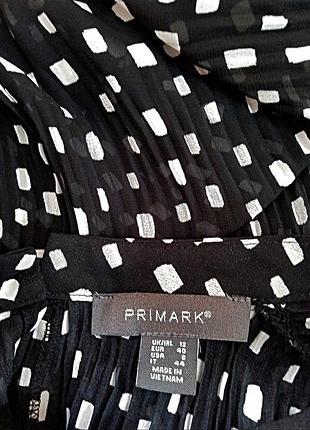 Блуза primark черная с белым принтом размер m - l 6