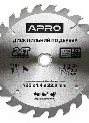 Диск пильный apro 180 x 22.2 мм x 24t (830133)