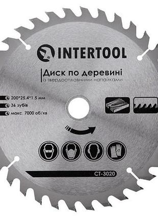 Диск пильный intertool 200 х 36t х 25.4 мм (ct-3020)