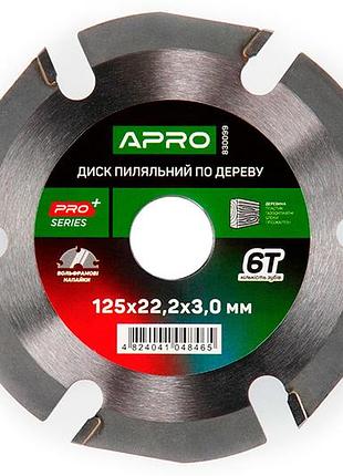 Диск пильный по дереву apro 125 x 22.2мм x 6t pro (830099)