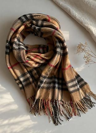 Шарф в клітинку як burberry 20% кашемір 80% вовна у клітинку 155×30 см