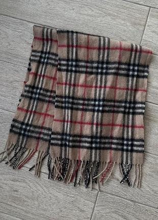 Шарф в клітинку як burberry 20% кашемір 80% вовна у клітинку 155×30 см 4