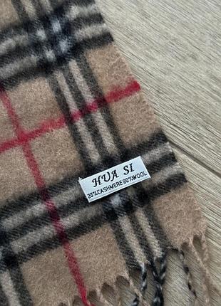 Шарф в клітинку як burberry 20% кашемір 80% вовна у клітинку 155×30 см 5