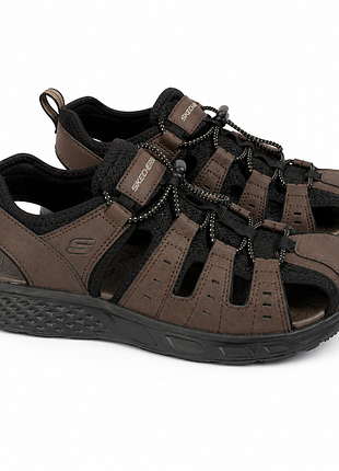 Мужские сандалии skechers текстильные коричневые р. 42