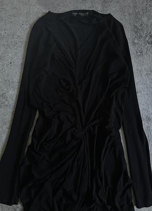 Сукня жіноча авангард готична довга міді gothic напівпрозора асиметрична з воланами з подовженими рукавами віскоза вінтажна allsaints m l чорна 3