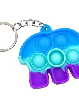 Дитячий антистрес-брелок pop it міні слонік aa3641-4 силікон, 5,5 х4, 3х1 см