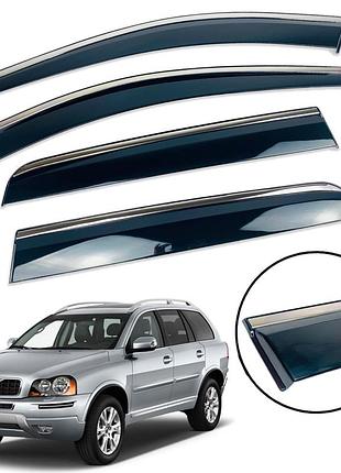 Д/в volvo xc90 2003-2015 (на скотче) нерж. з хром полоскою (defl)