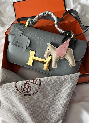 Hermès constance 26 bag in gris meyer epsom leather with gold hardware
