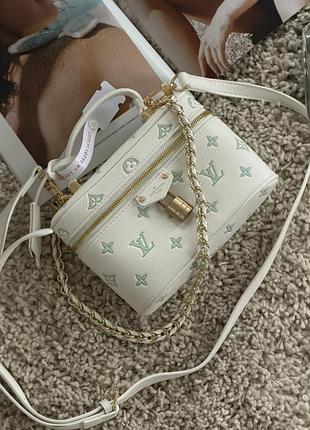 Сумка louis vuitton vanity chain pouch premium бело-зеленый