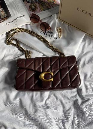 Coach tabby shoulder bag quilting chocolate/gold