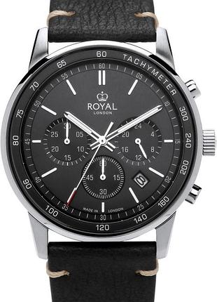 Часы мужские royal london 41502-03 стальной корпус wr 50 м чёрный циферблат