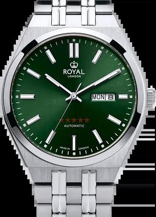 Часы мужские royal london 41528-03 стальной корпус wr 50 м зелёный циферблат