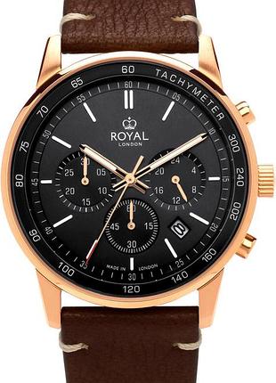 Часы мужские royal london 41502-06 стальной корпус wr 50 м чёрный циферблат
