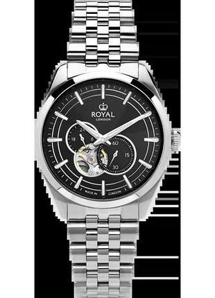 Часы мужские royal london 41530-07 стальной корпус wr 100 м чёрный циферблат