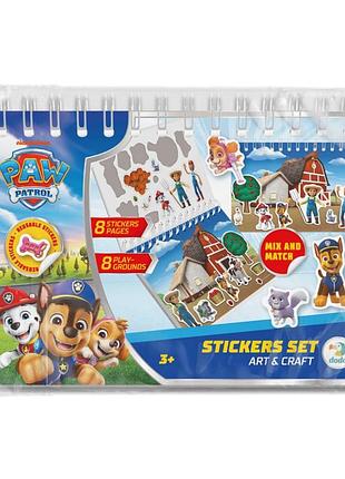 Набор стикеров на пружине "paw patrol" 200750, 8 листов многоразовых стикеров