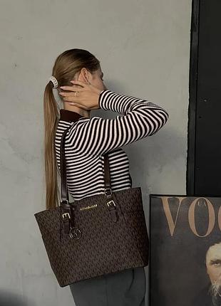 Женская кожаная сумка michael kors брендовая классическая сумочка из кожи майкл корс деловая сумка для девушки через плечо