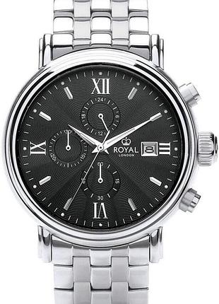 Часы мужские royal london 41442-05 стальной корпус wr 100 м чёрный циферблат