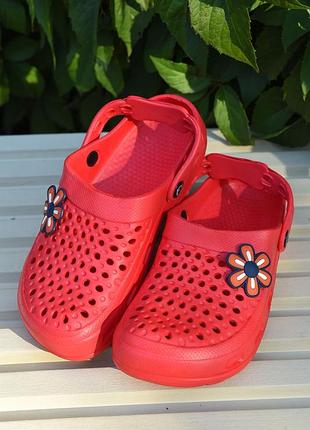 Кроксы детские для девочки красного цвета р.30 165368k
