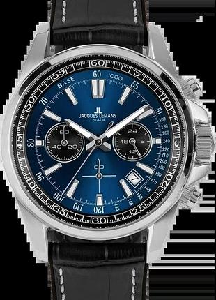 Годинник чоловічий jacques lemans liverpool 1-2117s сталевий корпус wr 200 м синій циферблат