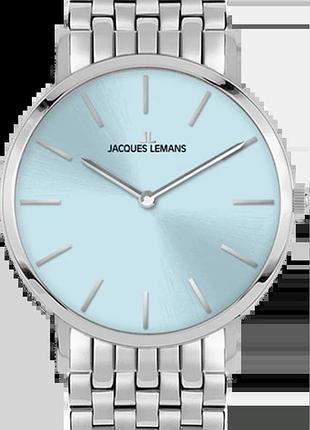 Годинник жіночий jacques lemans nizza 1-2172.1i сталевий корпус сапфірове скло wr 50 м блакитний циферблат