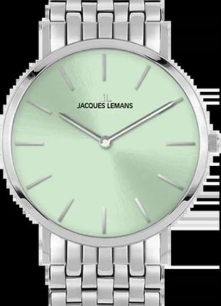 Годинник жіночий jacques lemans nizza 1-2172.1j сталевий корпус wr 50 м зелений циферблат