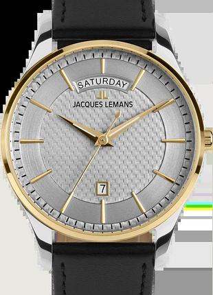 Годинник чоловічий jacques lemans london 1-2193e сталевий корпус wr 50 м сірий циферблат