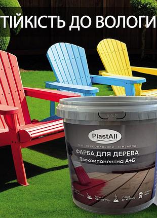 Епоксидна фарба для дерева та меблів plastall™ 1 кг графіт оригінал