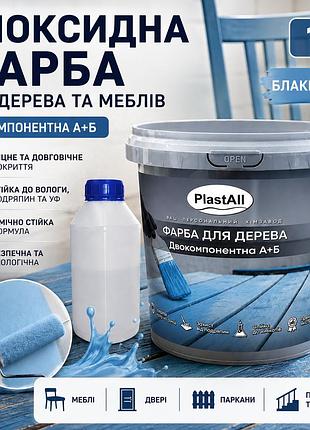 Епоксидна фарба для дерева та меблів plastall™ 1 кг блакитний оригінал