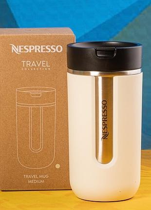 Термокружка nespresso nomad travel mug medium, vanilla (ваниль) 400 мл