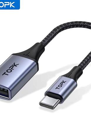 Адаптер topk type c / usb a otg adapter 15см