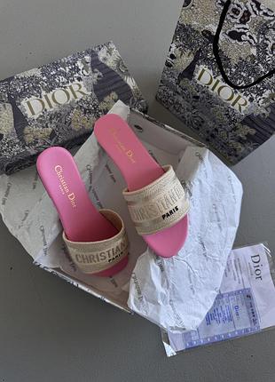 Dior dway slides | candy pink leather premium