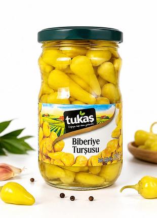 Маринованный турецкий перец tukaş biberiye turşusu 335 г | готовая закуска