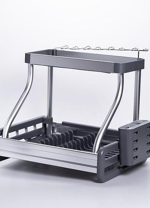 Сушарка для посуду двоярусна з піддоном hp-46-7