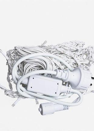 Новогодняя гирлянда уличная бахрома 6 м 105 led белый провод синий 6мwbl