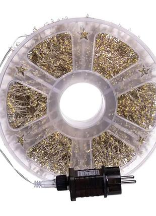 Новогодняя гирлянда хвойная лапа 100 м 3000 led белый провод белое сияние d3000l100mww